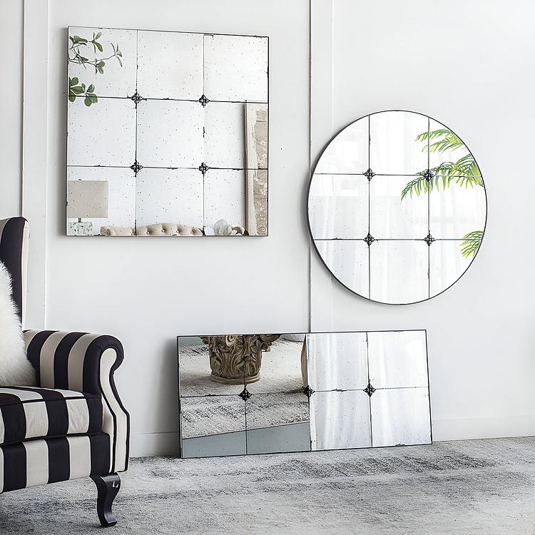 Зеркало в антикварном стиле с рисунком Antique Glass Panel Mirror