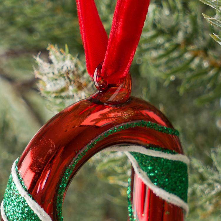 Ёлочная игрушка Красно-зелёная карамелька Caramel Red Green 17 cm