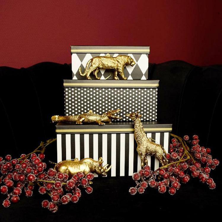 Ёлочная игрушка Золотой крокодил Hanger Crocodile Gold 16 cm