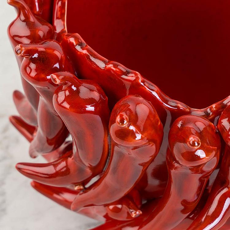 Красная ваза Перцы Чили, S Chili Bordeaux Red Vase Small