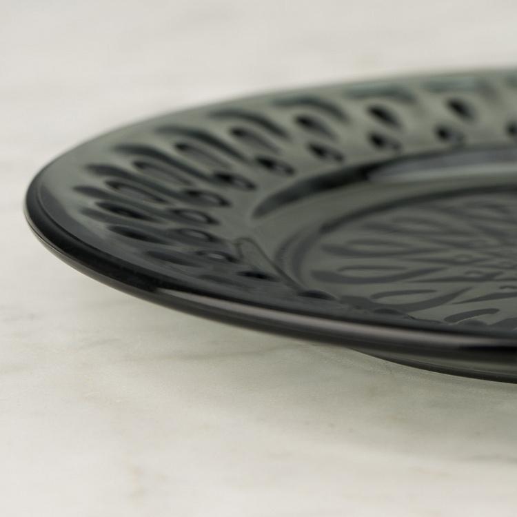 Антрацитово-серое блюдце Лион Lyonnais Anthracite Grey Dessert Plate