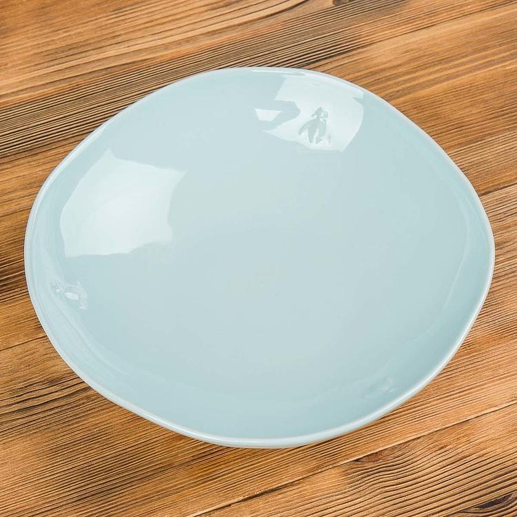 Голубая тарелка для пасты Пчёлы Abeille Ceramic Blue Pasta Plate