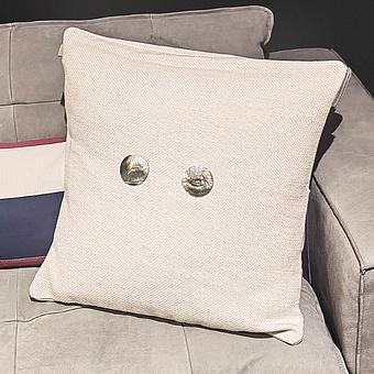 85 Cushion With Grey Pearl Buttons