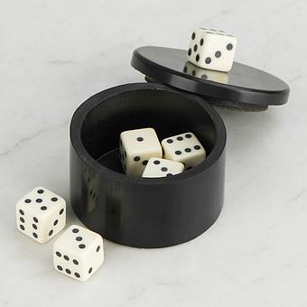 Black Dice Box With 6 Dices