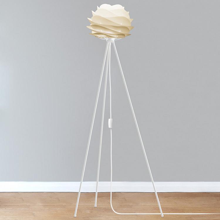Торшер Кармина на белой треноге, S Carmina Floor Lamp With White Tripod Mini