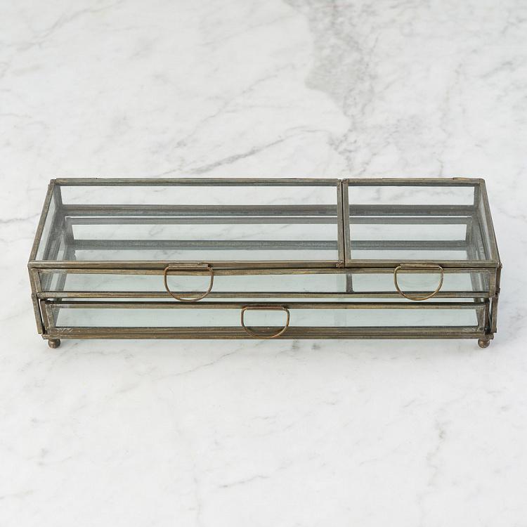 Шкатулка для украшений с тремя отделениями и двумя полками Jewelry Box 2 Shelves And 3 Compartments