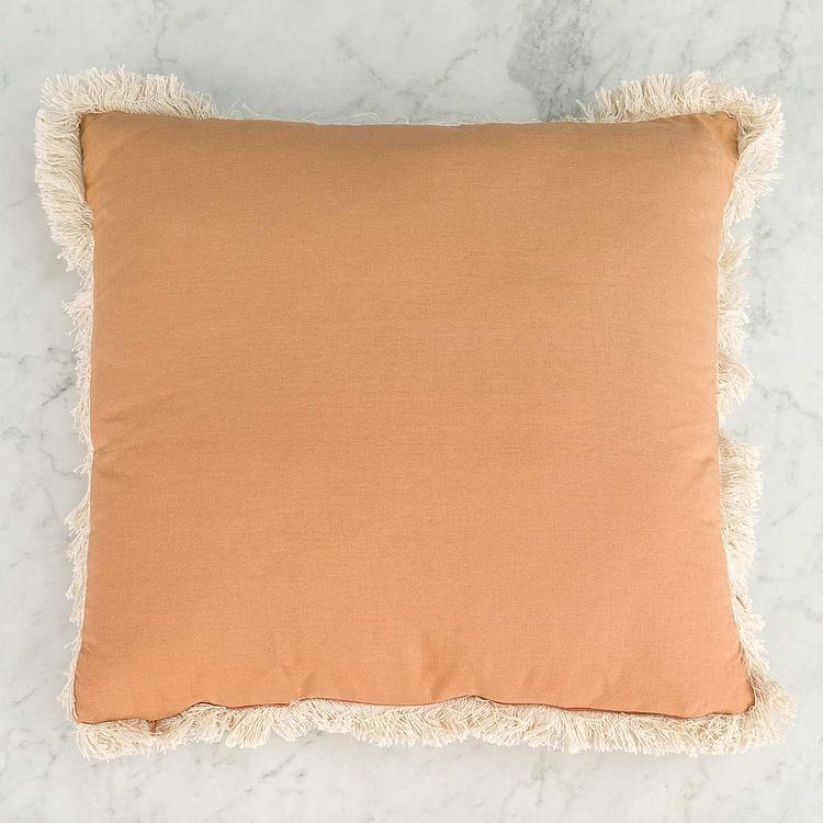 Декоративная подушка с бахромой Шафрановые тигры Cushion With Fringes Tiger Safron