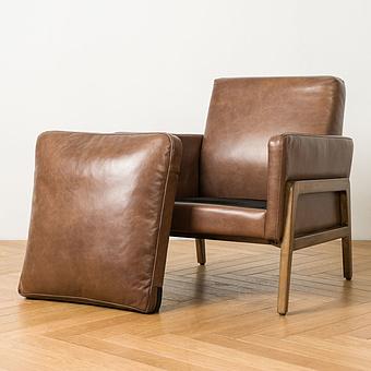 Кресло Cupertino Chair RM натуральная кожа Brown Franco