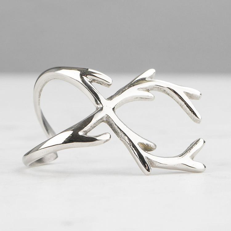 Кольцо для салфетки Оленьи рога Antler Napkin Ring Silver
