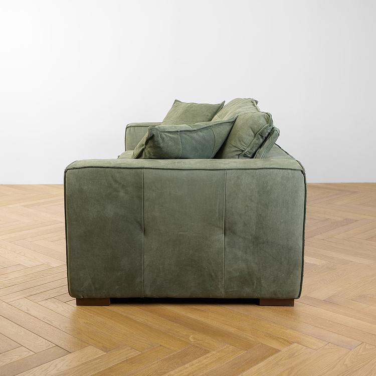 Трёхместный кожаный диван Сити, ножки цвета латуни City 3 Seater, Brass Metal Leather RM