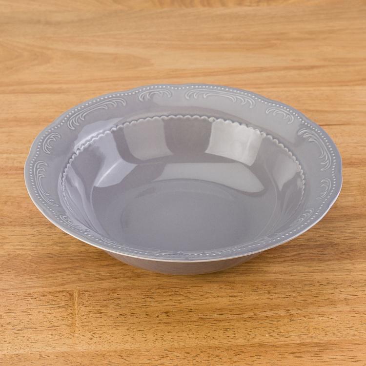 Туманно-серая салатница Старая Вена, L Vecchio Vienna Salad Bowl Large London Smoke