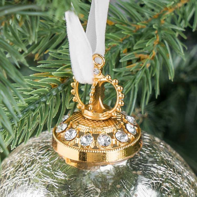 Ёлочная игрушка Золотистый стеклянный состаренный шар, L Aged Glass Ball Gold 13 cm