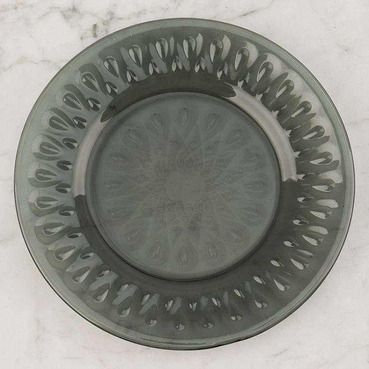 Антрацитово-серое блюдце Лион Lyonnais Anthracite Grey Dessert Plate