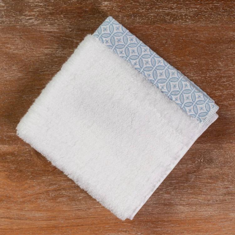 Полотенце-салфетка со светло-синим узором, 34x35 см WA Komon Shippotunagi Wash Cloth Light Blue 34x35 cm