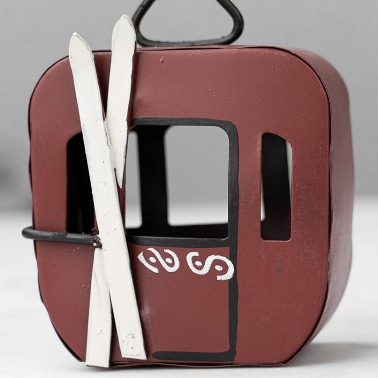 Подвесное украшение Красный фуникулёр Hanging Red Cable Car 11 cm