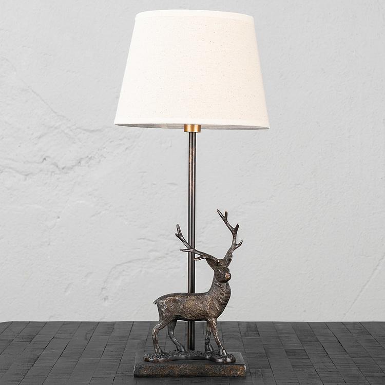 Настольная лампа с абажуром Олень Table Lamp Deer With Shade