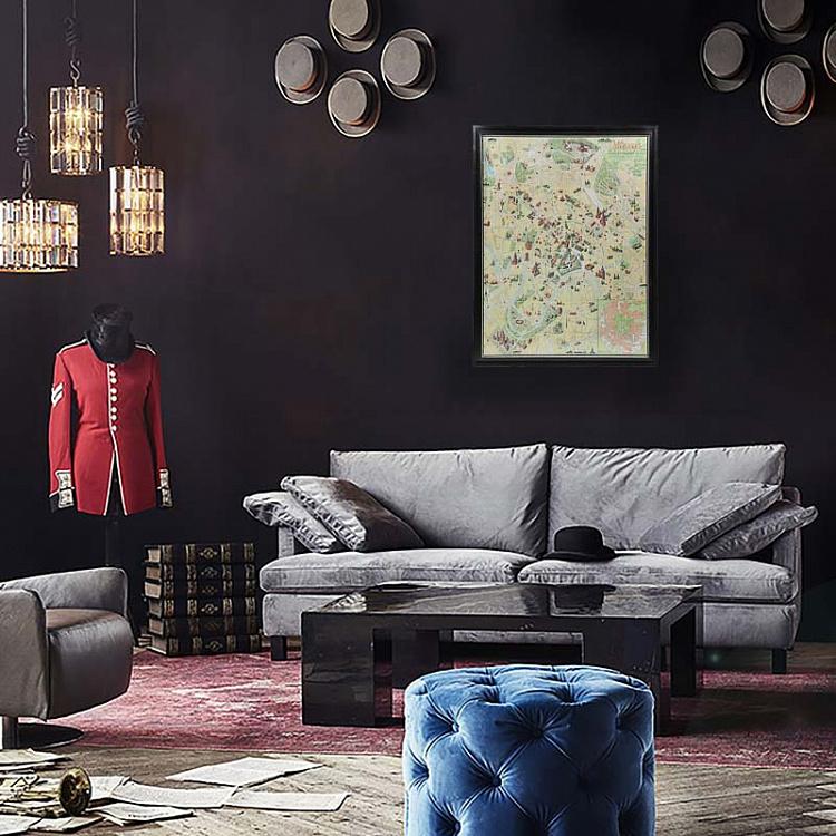 Картина-принт Карта Москвы, S Map Moscow Small