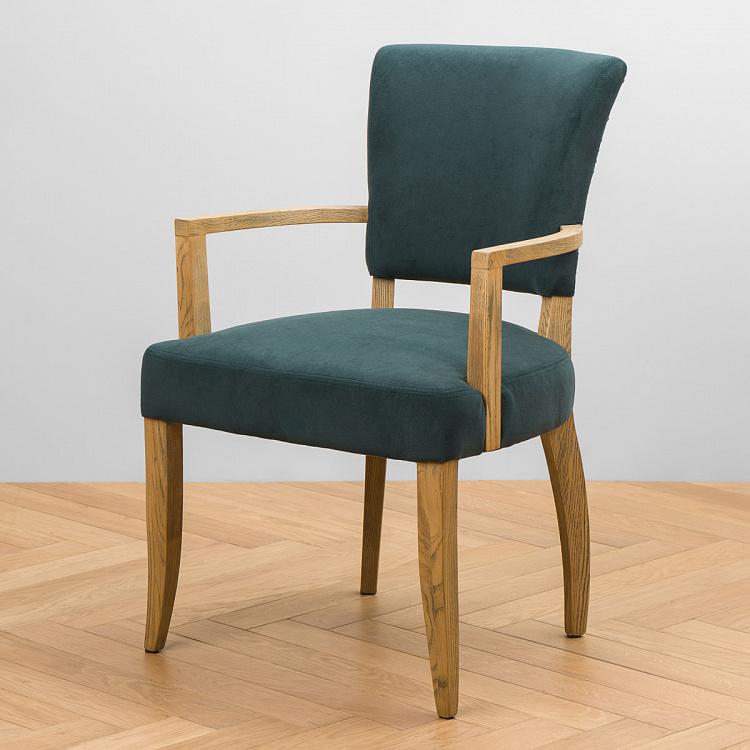 Стул Мами с подлокотниками, светлые ножки Mami Dining Chair With Arms, Oak Brown