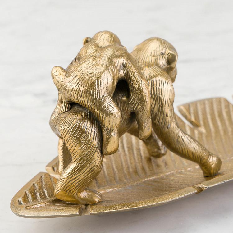 Подставка для мелочей и украшений Шимпанзе на листке Leaf With Chimpanzee Trinket Tray