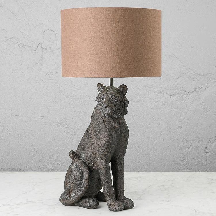 Настольная лампа с абажуром Сидящий тигр Seated Tiger Lamp With Shade