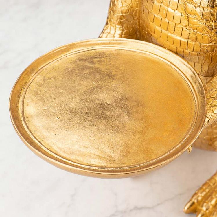 Подставка для мелочей и украшений Крокодил Морти Crocodile Morty With Tray Gold