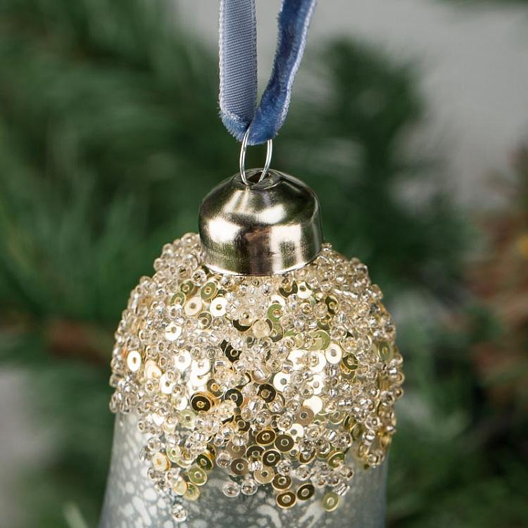 Ёлочная игрушка Снежный колокольчик Snow Bell 9 cm