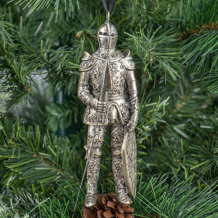 Ёлочная игрушка Серебряный рыцарь Knight Silver 15 cm