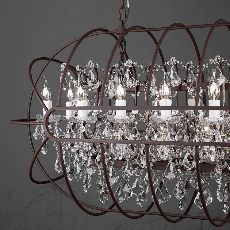 Прямоугольная Хрустальная люстра с гироскопом, S Gyro Crystal Rectangular Pendant Small