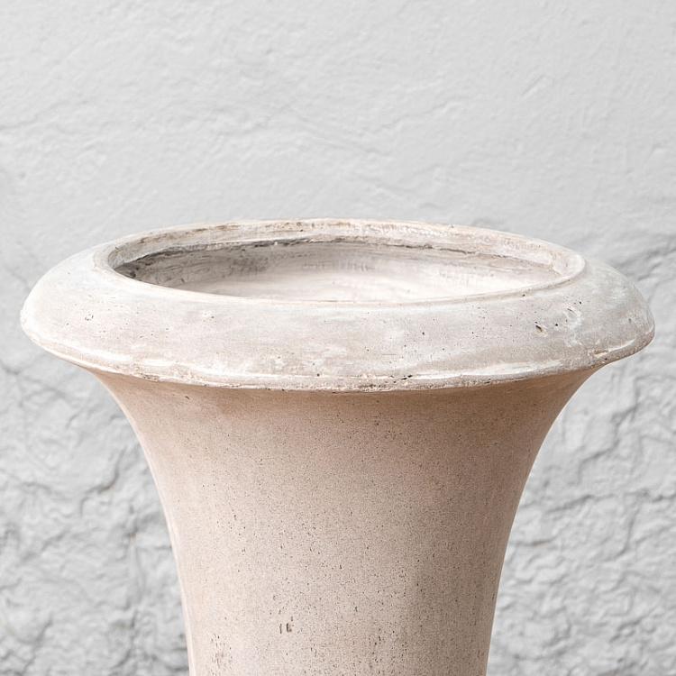 Кашпо из композитной глины песочного цвета Fibre Clay Vase Sand Color