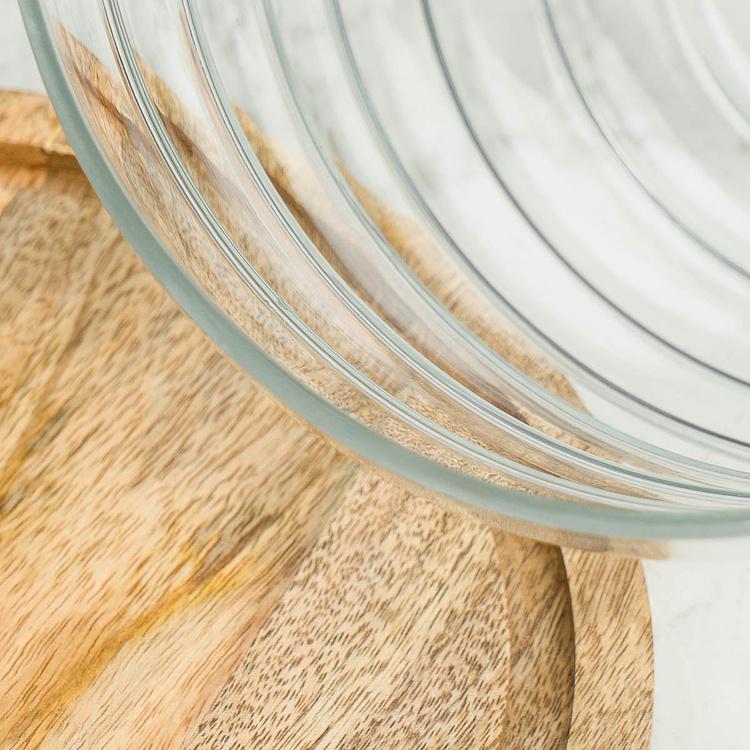 Деревянная доска со стеклянным колпаком Улей, S Bee Dish And Cover Small