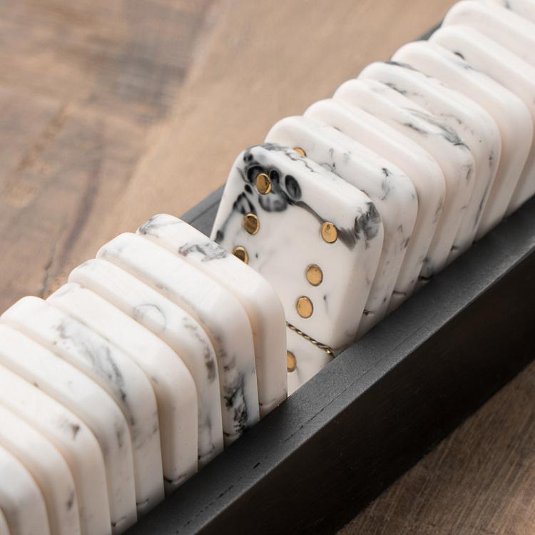 Настольная игра Домино с латунными вставками Domino Game With Brass Details