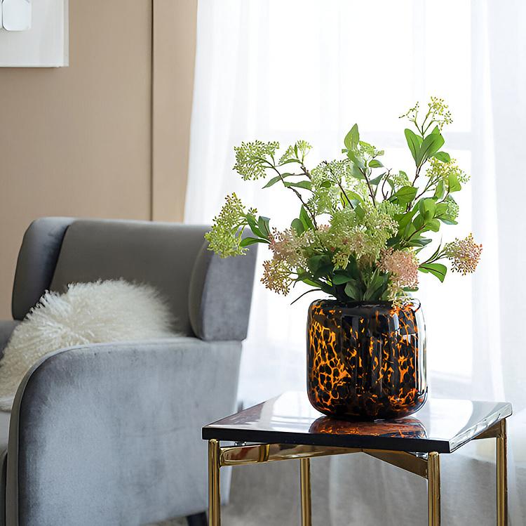 Стеклянная ваза с леопардовым узором Leopard Motif Glass Vase