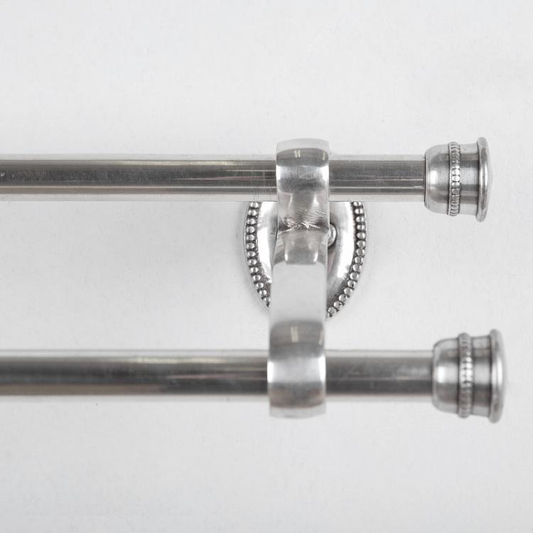 Двухместная вешалка для полотенец цвета состаренного серебра Beads Double Towel Rail Antique Silver