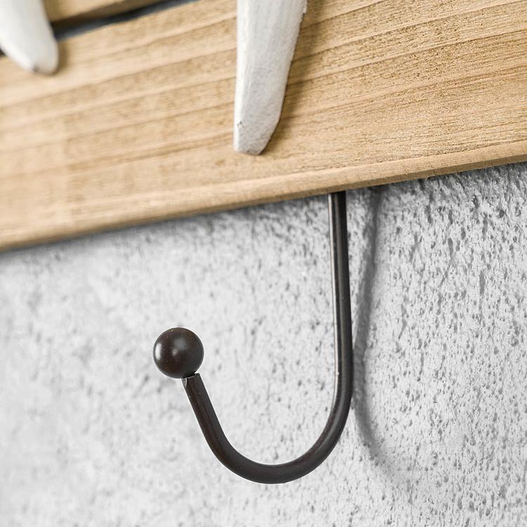 Настенная вешалка Белые морские звёзды White Starfishes Coat Rack 3 Hooks