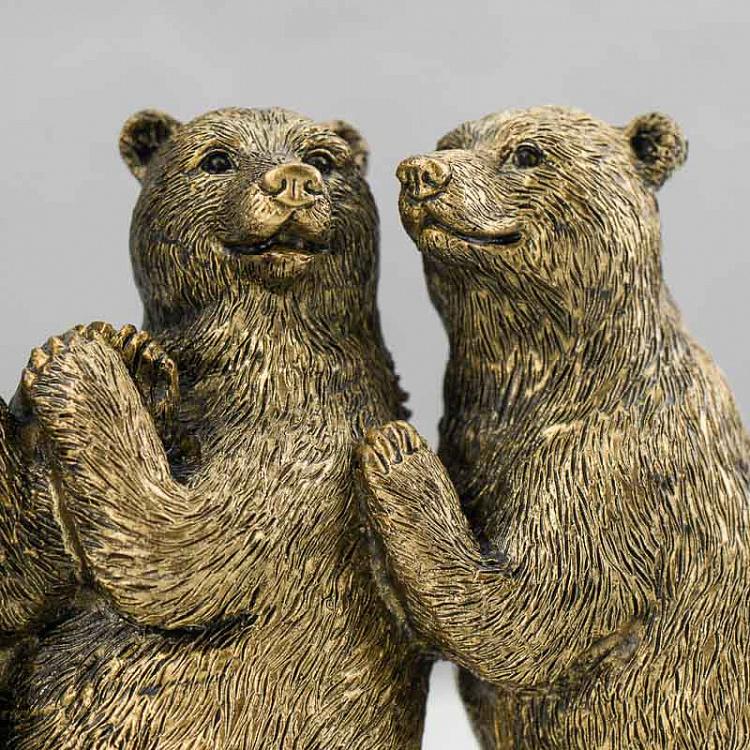 Статуэтка Медвежий квинтет Row Of 5 Bears Antique Gold