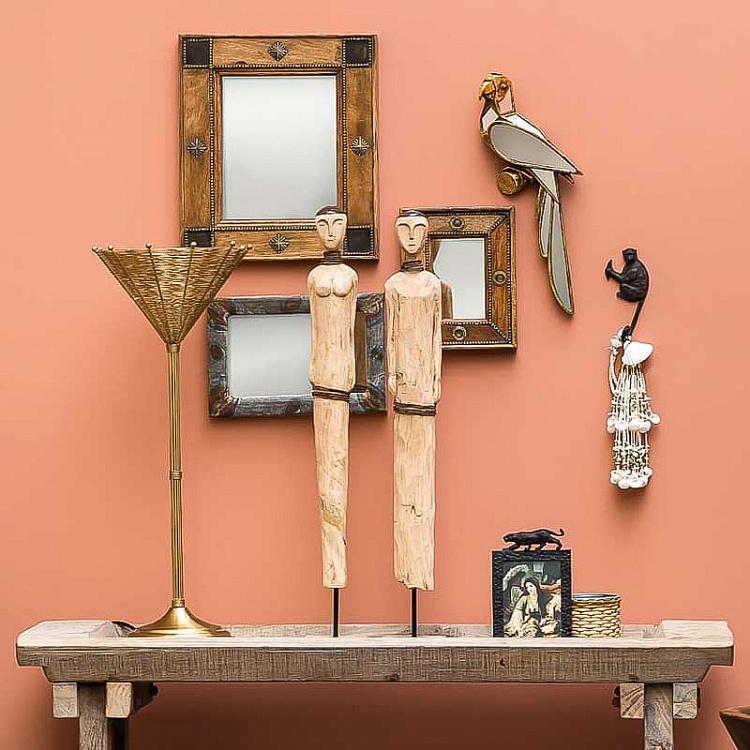 Настенное украшение с зеркалами Попугай, правосторонний Right Wall Bird With Mirrors