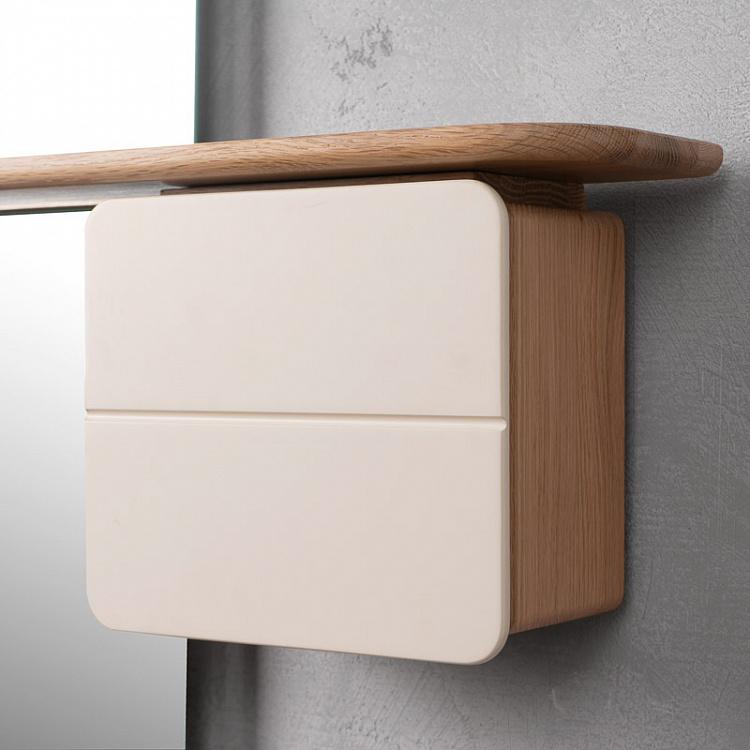 Настенное зеркало с полкой и ящиком Ещё один взгляд, светлый дуб One More Look Mirror Stand, Oak