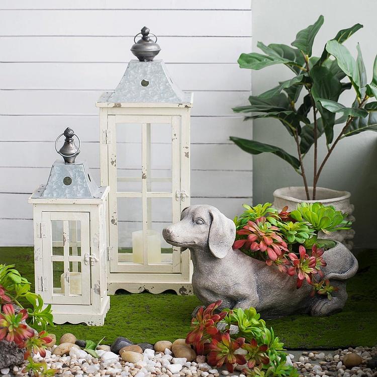 Набор из двух подсвечников-фонарей Эвелин Set Of 2 Enclosed Square Lanterns Evelyn