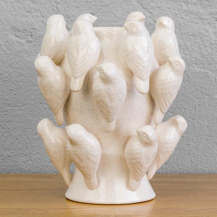 Белая ваза Птицы Birds Vase White