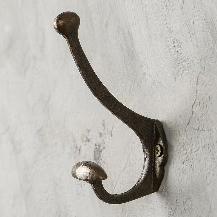 Двухрожковый высокий крючок Ар-Нуво Art Nouveau Tower Hook Antique