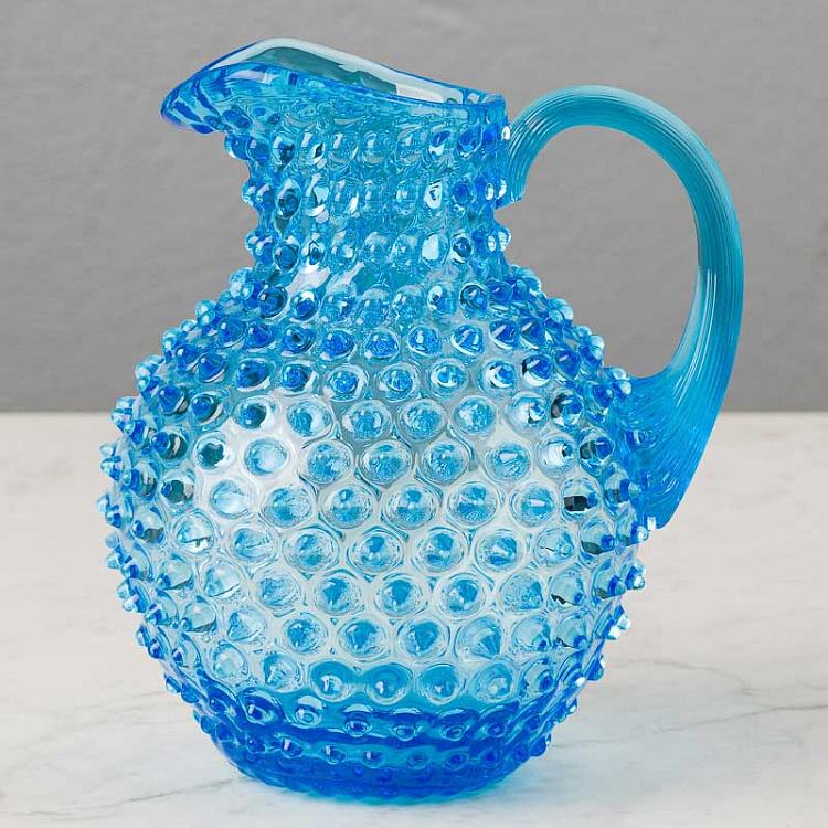 Бирюзовый кувшин Диамант Pitcher Hobnail Turquoise Large