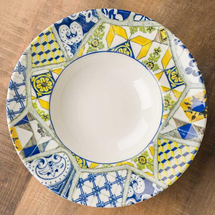 Набор из трёх тарелок для пасты Средиземноморская майолика Set Of 3 Seaside Maiolica Pasta Plates