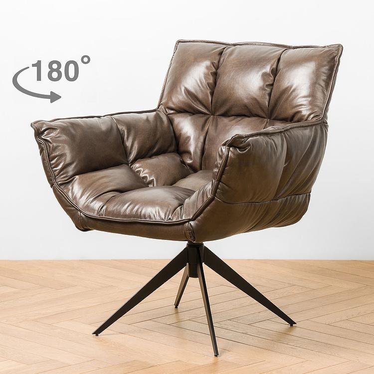 Вращающееся кресло Центр, чёрные матовые ножки Center Swivel Armchair, Black Matt Metal RM