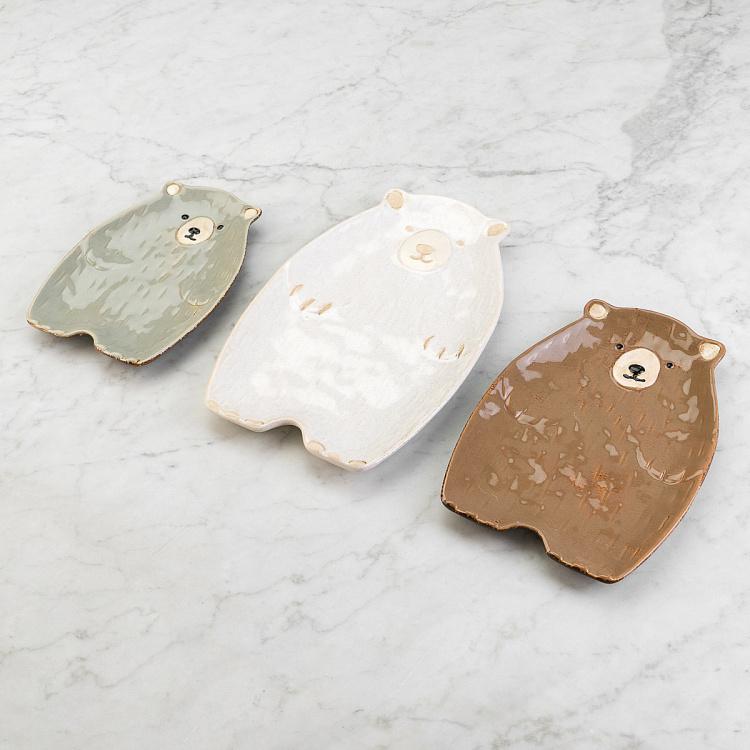 Набор из трёх сервировочных блюд Медведи Set Of 3 Bear Dishes