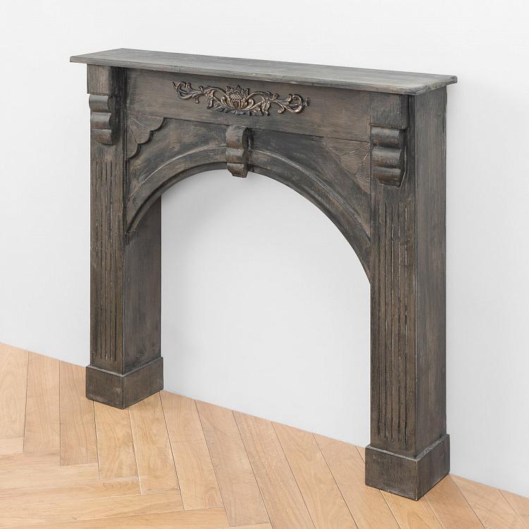 Декоративный чёрный камин-консоль Больё Beaulieu Wooden Fireplace Console Black