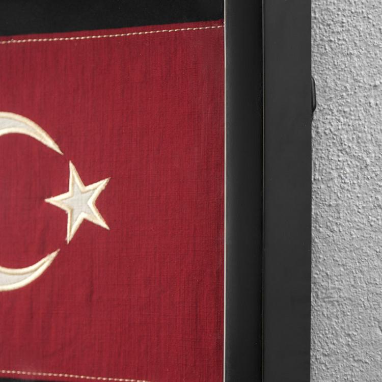 Флаг Турции за стеклом в раме, мини Shadow Box Flag Turkey Mini