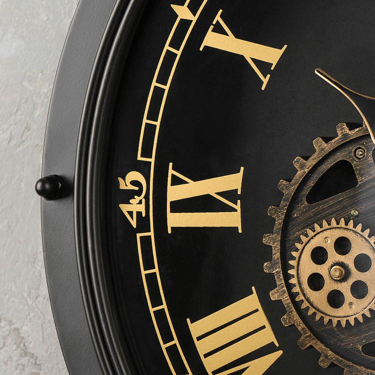 Настенные часы Индастриал Антик с шестерёнками Industrial Antique Look Wall Clock With Gears