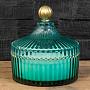 Аромасвеча Aroma Candle In Mint Striped Glass White Jasmine Large