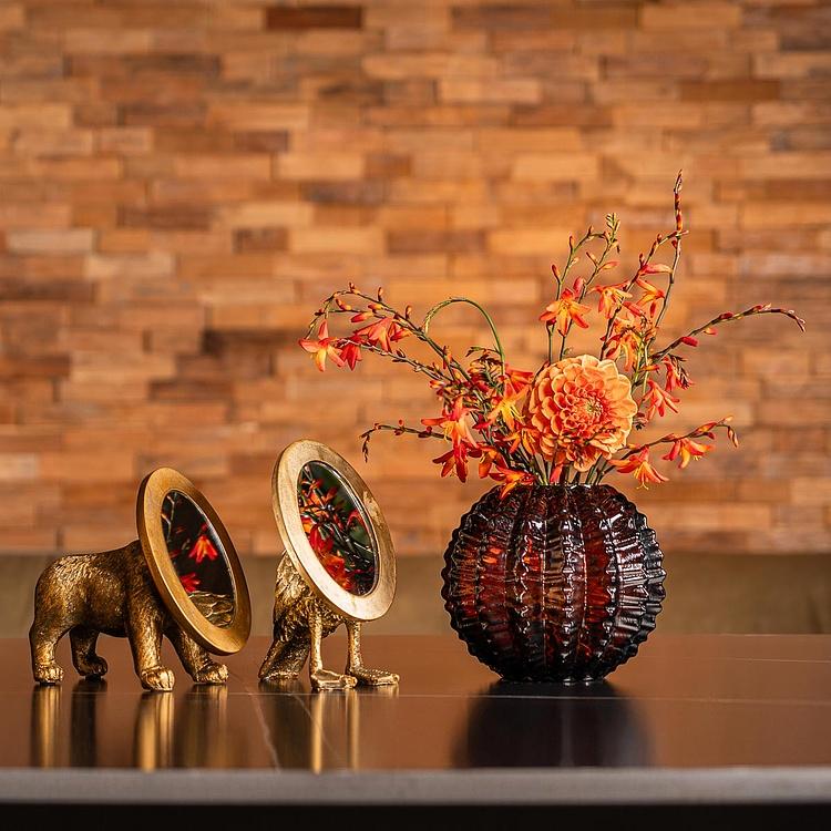 Ваза янтарного цвета Кактус, S Cactus Shape Amber Glass Vase Small