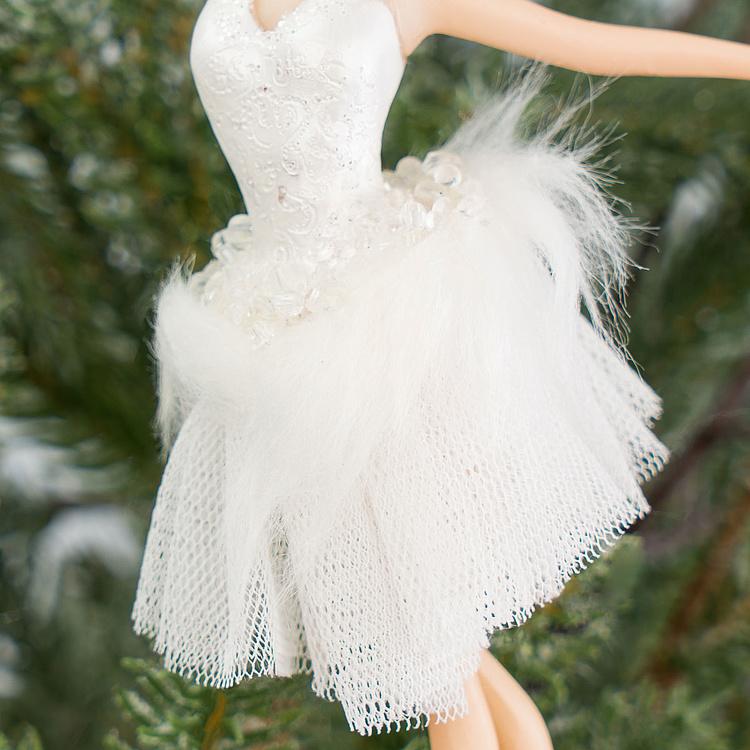 Набор из трёх ёлочных игрушек Балерины из Лебединого озера Set Of 3 Tulle Swan Lake Ballerinas White 19 cm